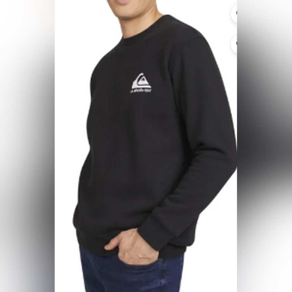 NWT•Quiksilver Men's Classic Black Crew Neck Sweatshirt•60% Cotton/40%PL•Small⬛ - Picture 13 of 13